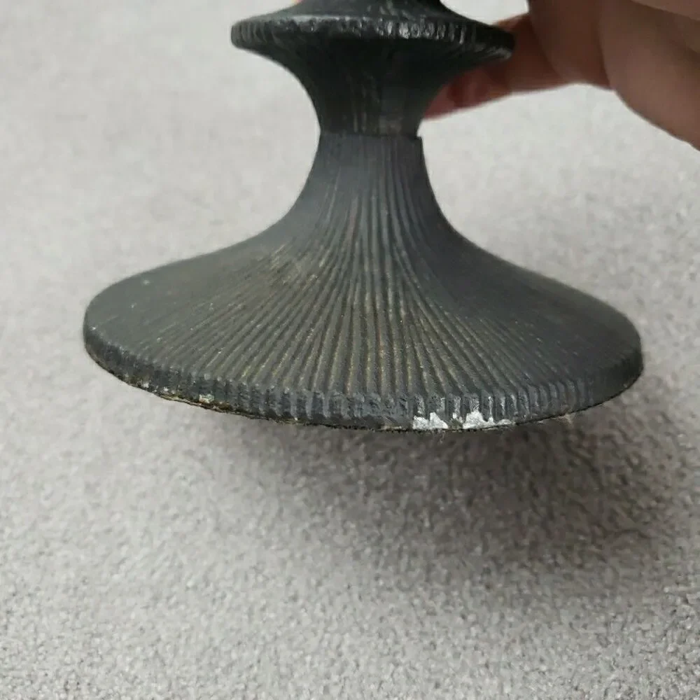 Brutalist Black Pillar Candle Holder Textured 10